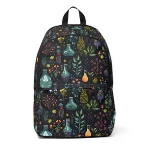 Dark Forest All-Over Fabric Backpack | Witchy Tinctures, Potions and Foliage